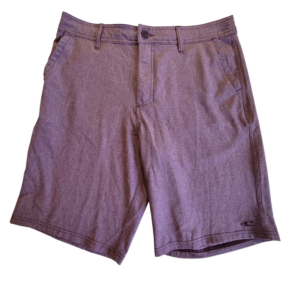 O'Neill Hybrid Shorts Mens 33 Purple Heathered Stretch Quick Dry Boardshorts